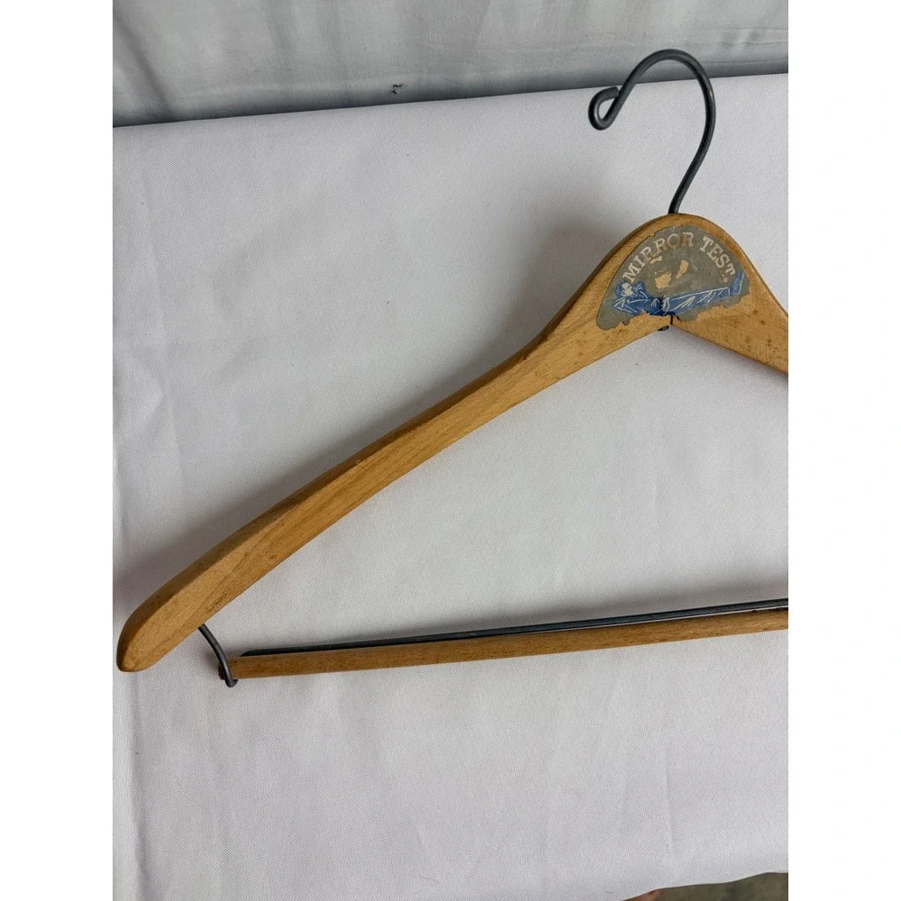 Vintage Mirror Test Wooden Suit Hanger Wishbone Pants Bar MCM Haberdashery